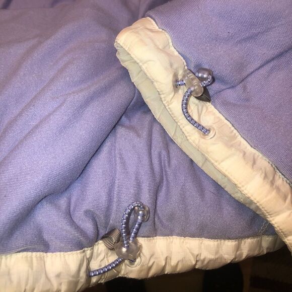 LL Bean Sz M Womens Off White Quilted Zip Insulated Winter Puffer Jacket Coat - Picture 4 of 10